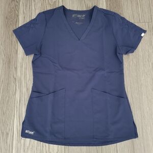Grey's Anatomy by Barco, Women's Size Small, Navy Blue Scrubs Top